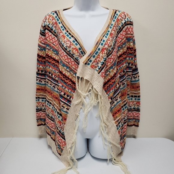 Ya Los Angeles Sweaters - Ya Los Angeles Womens Cardigan Fringe Colorful One Size